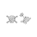 Sterling Silver Cubic Zirconia Skull Earrings