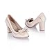Charm Foot Fashion Bows Womens Chunky High Heel Pumps Shoes