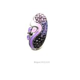 Bague Forme Marquise Petits Strass Roses Et Mauves Reglable 011114