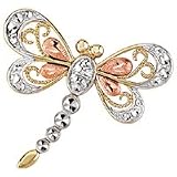 14kt. Tri-Color, Dragonfly Pin