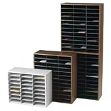 Fellowes 25043 Literature Organizer, Laminate Shell, 24 Letter Size Comp, Medium Oak