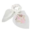 100% Silk Crepe Embroidered Butterfly Square Neckerchief Scarf - White