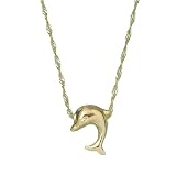 14K Gold Dolphin Pendant by 