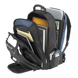 Targus XL Backpack Designed for 17 Inch Notebooks TXL617 (Black with Blue Accents)