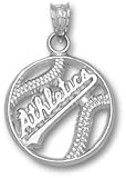 Oakland Athletics Pierced Athletics Baseball Pendant - Sterling Silver Jewelry