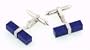 Handmade 18kt white gold cufflinks with lapis lazuli