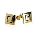 Distinctive Gold and Black Enamel Cufflinks with Presentation Box