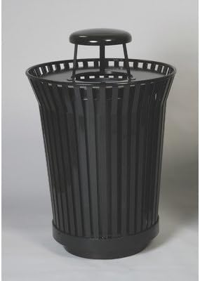 River City 36-Gal Stadium Series Round Receptacle Finish: Green, Lid: Rain cap
