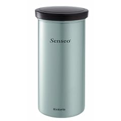 Brabantia 476228 Vorratsdose Kaffeepads Senseo mit Senseo-Aufdruck, matt steel mit Fingerprint Proof, grauer Deckel