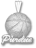 Purdue Boilermakers Solid Sterling Silver ''PURDUE'' Basketball Pendant