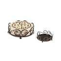 Bronze Round Scroll Holder for Ambiance or Occasions Coasters - Style HA60