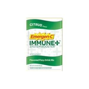 Emergen-C Immune plus System Booster Flavored Fizzy Drink Mix, Citrus Flavor 10 packets