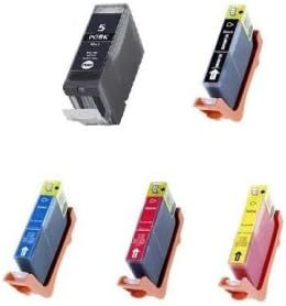 Canon Compatible PGI-5BK & CLI-8 (1B/1B/1C/1M/1Y) 5-Pack Ink Cartridge for PIXMA iP4200 Series, iP4300 Series WITHOUT CHIP