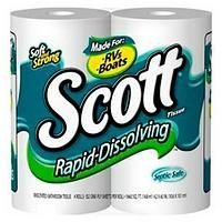 Scott Rapid Dissolve Bath Tissue-White-4 pk