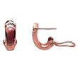 14K Yellow Gold Rose Gold Pink Mother of Pearl and Diamond Earrings