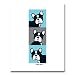High Quality Ready to Frame Dog Print. Three Frenchies, Blue & Grey by Marc Tetro (8 x 10 inches)