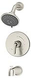 Symmons 5502-STN Elm 1- Handle Tub and Shower Faucet System, Satin Nickel [並行輸入品]