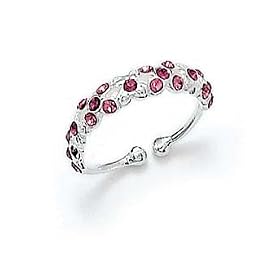 Sexy Legs Girls Jewelry: Sterling Silver Pink CZ Toe Ring