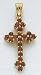 14kt Gold Budded Garnet Cross Pendant - XR884