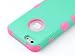 ULAK iPhone 6S Case, iPhone 6 Case, Shock-Absorbing Case with Hybrid 3in1 Soft Silicone + Hard PC Cover for Apple iPhone 6/6S 4.7 Inch Device (Green/NeoPink)