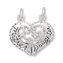 Heart Shape Mother and Daughter Break Apart Charm