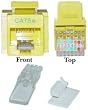 CAT5E, RJ45 Keystone Jack, Toolless, Yellow Color