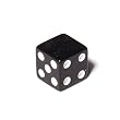 16mm d6 Black Opaque Square Edge Dice with "Blank 1 Pip"