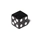 16mm d6 Black Opaque Square Edge Dice with "Blank 1 Pip"