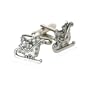 Santa Sleigh Pewter Silver Cufflinks Loaded with Gift Box