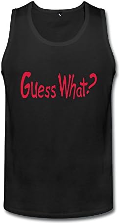 Wumfei Men's Guess What Tank Top Black US Size S