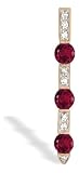 14K Yellow Gold Round Created Ruby and Diamond Pendant