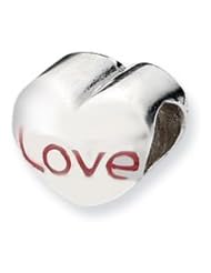 Sterling Silver Love Heart Charm for 3mm Charm Bracelets