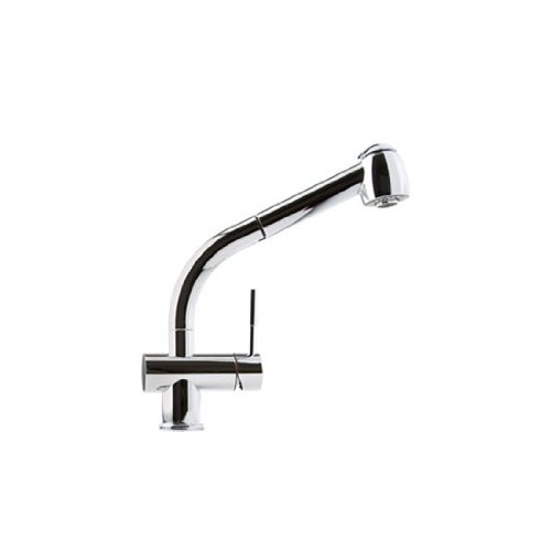 Franke FFPS780 Single Lever Gooseneck Slimline Pull-Out Faucet with Dual Spray: Satin Nickel