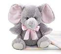 Plush Sylvia Gray Elephant with Pink Ears