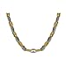 Men's Gold Overlay Stainless Steel Puff Link Necklace, 24