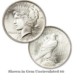 1924 U.S. Silver Peace Dollar - High Grade Uncirculated