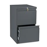 HON 33820RS 19-7/8-Inch Efficiencies Mobile Pedestal File with 2 File Drawers, Charcoal