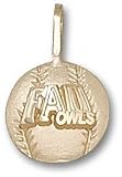 Florida Atlantic Owls Solid 10K Gold ''FAU'' Baseball Pendant