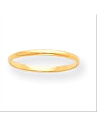 MadiK® Kids 14k Yellow Gold Polished Sleep Design Baby Band Ring Size 3