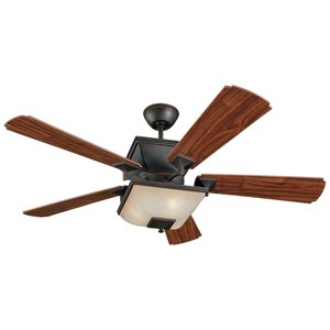 Monte Carlo 5TQ52BRD-L Town Square Ceiling Fan with Limiter, Bulbs and American...