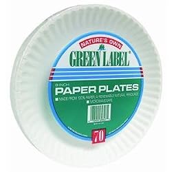 A J M Packaging Corp. PP9GRAXWH Nature's Own Green Label Plates