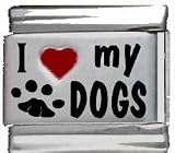 Clearly Charming I Heart My Dogs Red Heart Laser Italian Charm