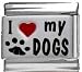 Jewelry : Clearly Charming I Heart My Dogs Red Heart Laser Italian Charm