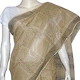 Womens Shalincraft Dress Indian Printed Cotton Saree Beige (ocsari202)