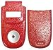 Glitter Red - Motorola V220 Faceplate Cell Phone Cover - V220 Cell Phone Front Cover/ Battery Door Cover Hard Face plate