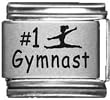 Number 1 Gymnast Laser Italian Charm