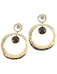 14k Gold Earrings Diamond & Smoky Quartz Earrings By Helios