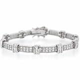 Extravagant Sterling Silver Simulated Diamond cz Tennis Bracelet