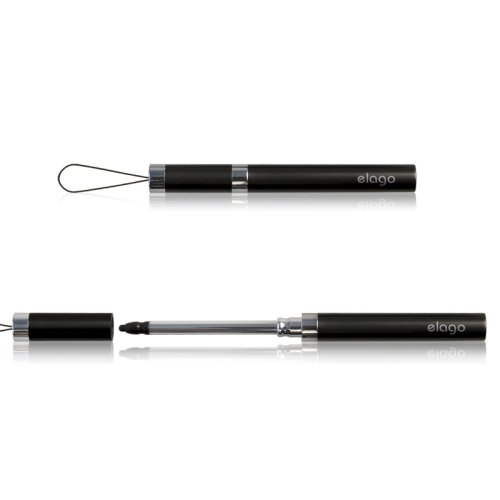 elago Retractable Stylus with Removable Strap for Touchscreen Wireless Phones (Black)