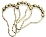 Roller Shower Curtain Clips Brass 12 Per